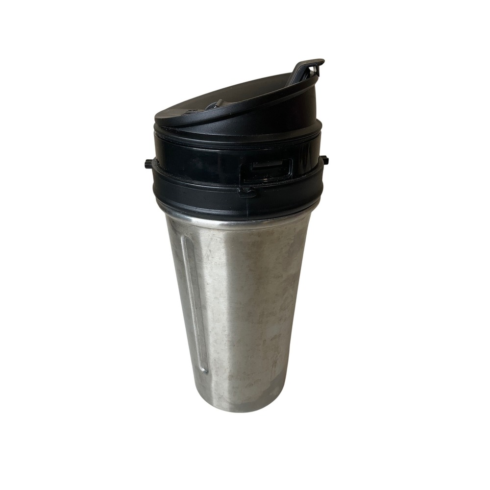 Ninja 24 Ounce Stainless Steel Blender Cup Double Walled Insulated w/ Lid Coffee